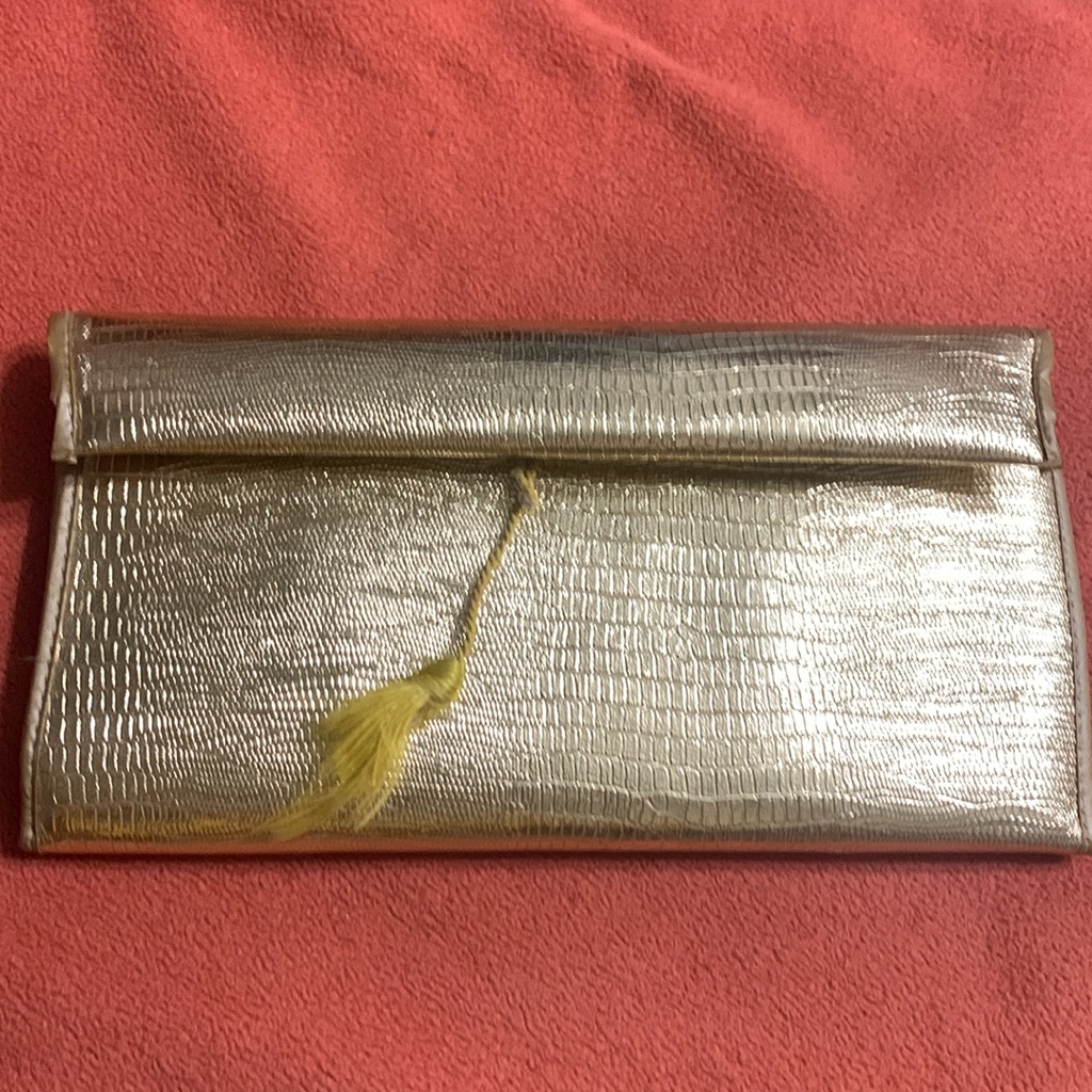Vintage Triple Fold Gold Metallic Purse